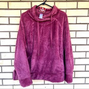NWT Members Mark Cozy Textured plush pullover hooded XL